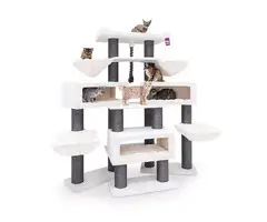 Krabpaal Alley 200 – Off White – 15 cm stam – XXL – meerdere katten