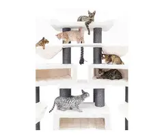 Krabpaal Alley 200 – Off White – 15 cm stam – XXL – meerdere katten